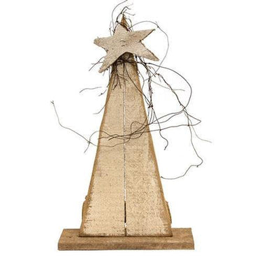 Rustic Wood Pointy Tree 16 3 Asstd - The Fox Decor